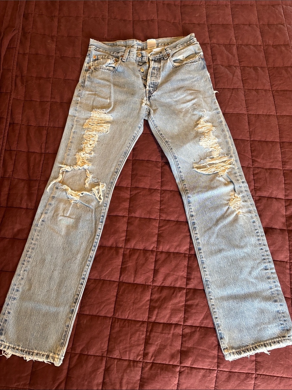 Levi’s 501s Classic Distressed Light Blue Men’s Jeans Vintage Y2K